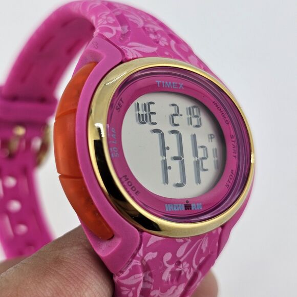 Timex Ironman 30th Anniversary Women's Digital Watch 38MM Pink Bands New Battery - Picture 6 of 15